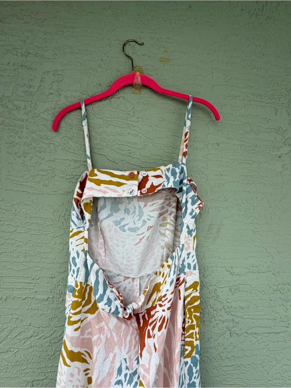 ASOS Multicolor Printed Jumpsuit in Pastel Pink, Teal & Mustard